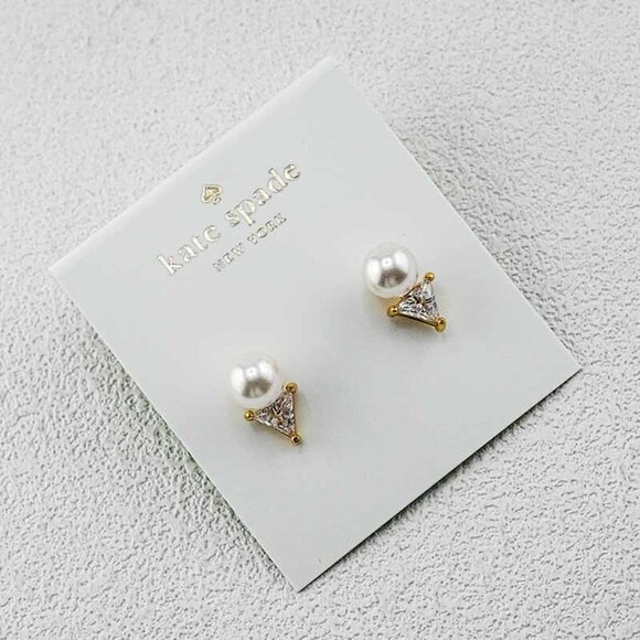 Kate Spade Pearl Inlaid Stud Earrings - Picture 5 of 5